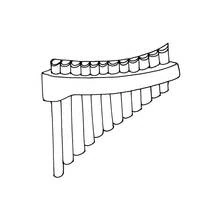 Disegno Flauto di Pan con tubi di lunghezze diverse da colorare Disegno Flauto di Pan con tubi di lunghezze diverse da colorare
