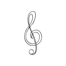 Disegno Chiave di violino musicale da colorare Disegno Chiave di violino musicale da colorare