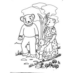 Disegno Famiglia di orsi a passeggio in campagna da colorare Disegno Famiglia di orsi a passeggio in campagna da colorare
