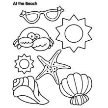 Disegno Collezione di elementi da spiaggia da colorare Disegno Collezione di elementi da spiaggia da colorare