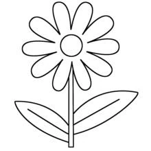 Disegno Fiore semplice dai petali arrotondati da colorare