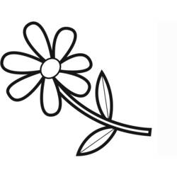 Disegno Margherita semplice con stelo lungo da colorare