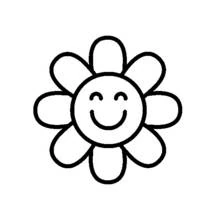 Disegno Fiore sorridente con otto petali da colorare