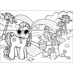 Disegno My Little Pony che giocano in spiaggia da colorare