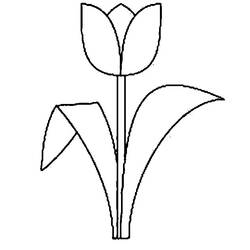 Disegno Tulipano semplice con lungo stelo da colorare