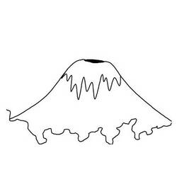 Disegno Vulcano con cratere scuro da colorare