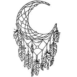 Disegno Acchiappasogni a forma di luna crescente da colorare