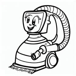 Disegno Aspirapolvere con un viso sorridente da colorare