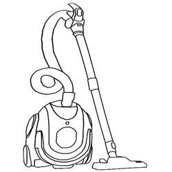 Disegno Aspirapolvere a traino con tubo arrotolato da colorare