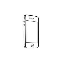 Disegno IPhone con tasto home e altoparlante da colorare