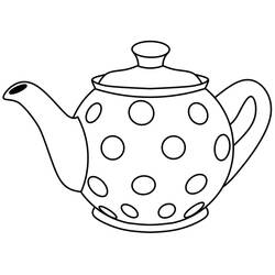 Disegno Teiera a pois da colorare