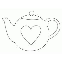 Disegno Teiera con un cuore da colorare