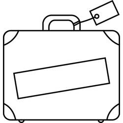 Disegno Valigia con etichetta da viaggio da colorare