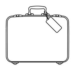 Disegno Valigia semplice con etichetta da viaggio da colorare