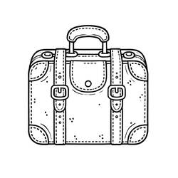 Disegno Valigia vintage con cinghie e fibbie da colorare