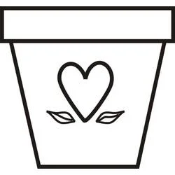 Disegno Vaso da Fiori decorato con un cuore da colorare