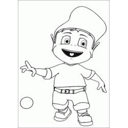 Disegno Adiboo che gioca con una palla da colorare