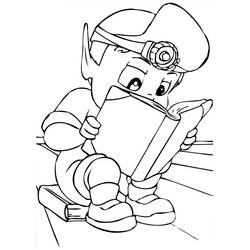 Disegno Adiboo legge un libro da colorare