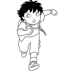 Disegno Diego che corre con il pugno alzato da colorare