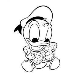 Disegno Paperino bebè che abbraccia il suo cuscino da colorare Disegno Paperino bebè che abbraccia il suo cuscino da colorare