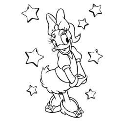 Disegno Paperina circondata da stelle da colorare Disegno Paperina circondata da stelle da colorare