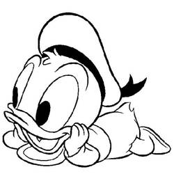 Disegno Paperino bambino sdraiato da colorare Disegno Paperino bambino sdraiato da colorare