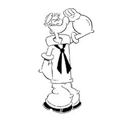 Disegno Popeye che flette il braccio muscoloso da colorare Disegno Popeye che flette il braccio muscoloso da colorare