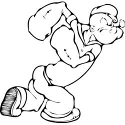 Disegno Popeye corre con i pugni chiusi da colorare Disegno Popeye corre con i pugni chiusi da colorare