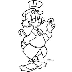 Disegno Scrooge McDuck in piedi con il bastone da colorare