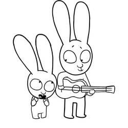 Simon Rabbit - Disegni da colorare gratuiti
