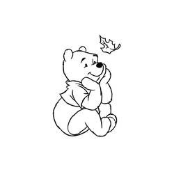 Disegno Winnie the Pooh con mento sulla mano da colorare Disegno Winnie the Pooh con mento sulla mano da colorare