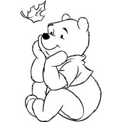 Disegno Winnie the Pooh pensieroso con mento sulle mani da colorare Disegno Winnie the Pooh pensieroso con mento sulle mani da colorare