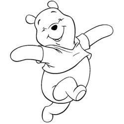 Disegno Winnie the Pooh che salta felice da colorare Disegno Winnie the Pooh che salta felice da colorare