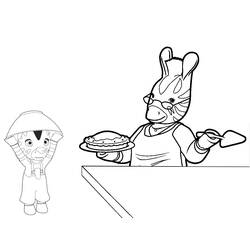 Disegno Zou osserva Nana preparare una torta da colorare
