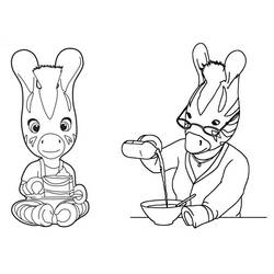Disegno Zou e sua nonna durante la merenda da colorare