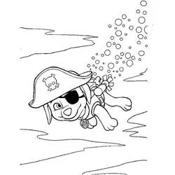 Disegno Zuma che nuota vestito da pirata da colorare Disegno Zuma che nuota vestito da pirata da colorare