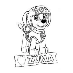 Disegno Zuma di PAW Patrol seduto con fierezza da colorare Disegno Zuma di PAW Patrol seduto con fierezza da colorare
