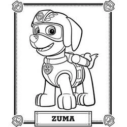 Disegno Zuma sorridente con casco da immersione da colorare Disegno Zuma sorridente con casco da immersione da colorare