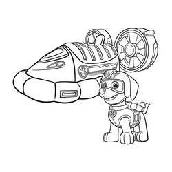 Disegno Zuma con maschera da immersione e hovercraft da colorare Disegno Zuma con maschera da immersione e hovercraft da colorare