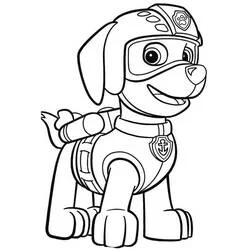 Disegno Zuma sorridente con la sua tuta da sub da colorare Disegno Zuma sorridente con la sua tuta da sub da colorare