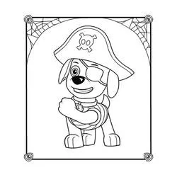 Disegno Zuma vestito da pirata per Halloween da colorare Disegno Zuma vestito da pirata per Halloween da colorare