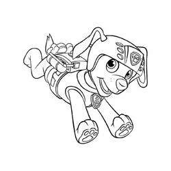 Disegno Zuma sdraiato con casco e zaino da colorare Disegno Zuma sdraiato con casco e zaino da colorare