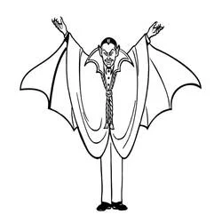 Disegno Dracula che allarga il mantello come ali di pipistrello da colorare Disegno Dracula che allarga il mantello come ali di pipistrello da colorare