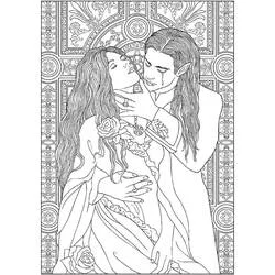 Disegno Dracula che abbraccia una giovane donna da colorare Disegno Dracula che abbraccia una giovane donna da colorare