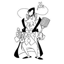 Disegno Dracula a caccia di una zanzara da colorare Disegno Dracula a caccia di una zanzara da colorare