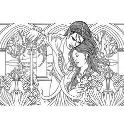 Disegno Dracula abbraccia una giovane donna da colorare Disegno Dracula abbraccia una giovane donna da colorare