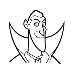 Disegno Dracula sorridente con il colletto del mantello alzato da colorare Disegno Dracula sorridente con il colletto del mantello alzato da colorare