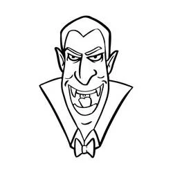 Disegno Dracula con un sorriso e zanne affilate da colorare Disegno Dracula con un sorriso e zanne affilate da colorare