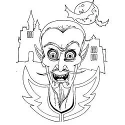 Disegno Dracula con castello e pipistrello da colorare Disegno Dracula con castello e pipistrello da colorare