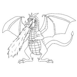 Disegno Drago che sputa fuoco da colorare